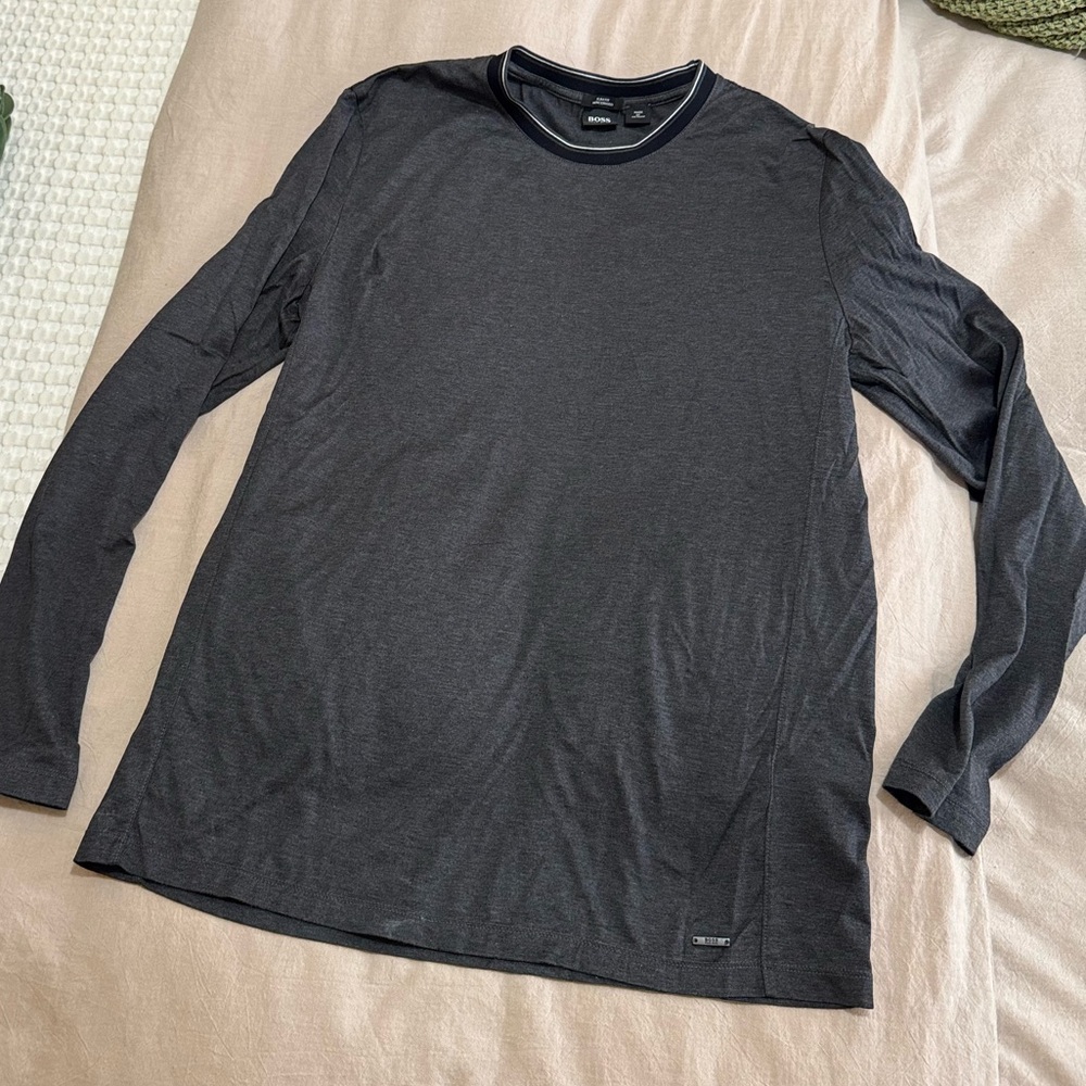 Boss Charcoal Long Sleeve Tee